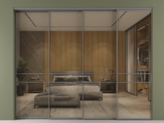 Перегородка Formato внутри проёма 4 створки с синхронным механизмом