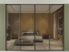 Перегородка Formato внутри проёма скрытое крепление в потолок 4 створки