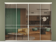 Перегородка Formato внутри проёма 4 створки