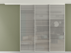 Перегородка Formato вдоль стены на потолок 3 створки с синхронным механизмом