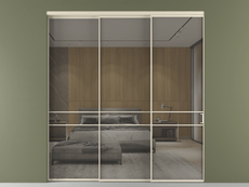 Перегородка Formato внутри проёма 3 створки с синхронным механизмом