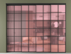 Перегородка Formato внутри проёма 4 створки с синхронным механизмом