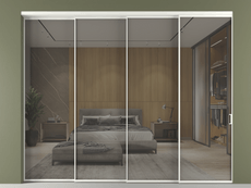 Перегородка Formato внутри проёма 4 створки с синхронным механизмом