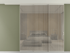 Перегородка Формато вдоль стены на потолок 3 створки с синхронным механизмом