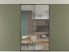 Перегородка Formato внутри проёма скрытое крепление в потолок 2 створки