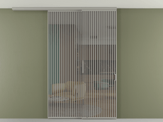 Перегородка Formato вдоль стены на потолок 2 створки с синхронным механизмом