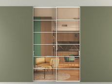 Перегородка Формато внутри проёма скрытое крепление в потолок 2 створки