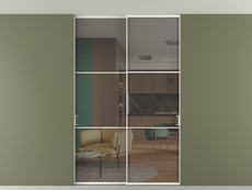 Перегородка Formato внутри проёма скрытое крепление в потолок 2 створки