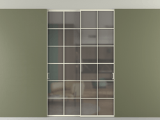 Перегородка Формато внутри проёма скрытое крепление в потолок 2 створки