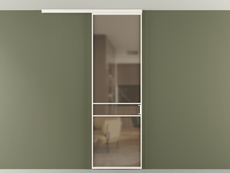 Перегородка Formato вдоль стены на потолок 1 створка