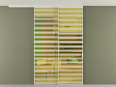 Перегородка Formato вдоль стены на потолок 2 створки с синхронным механизмом