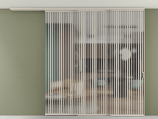 Перегородка Formato вдоль стены на потолок 3 створки с синхронным механизмом