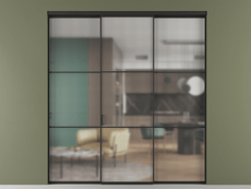 Перегородка Formato внутри проёма 3 створки