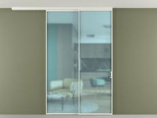 Перегородка Формато вдоль стены на потолок 2 створки с синхронным механизмом