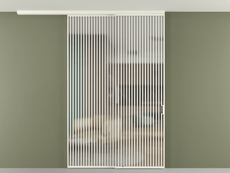 Перегородка Formato вдоль стены на потолок 2 створки с синхронным механизмом