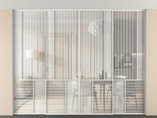 Перегородка Mosaic внутри проёма скрытое крепление в потолок 4 створки