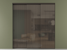 Перегородка Formato внутри проёма 3 створки с синхронным механизмом