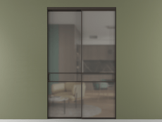 Перегородка Formato внутри проёма 2 створки