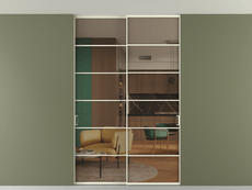 Перегородка Formato внутри проёма скрытое крепление в потолок 2 створки