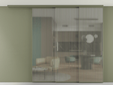 Перегородка Formato вдоль стены на потолок 3 створки с синхронным механизмом