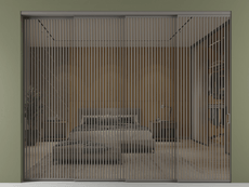 Перегородка Formato внутри проёма 4 створки с синхронным механизмом