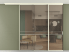 Перегородка Formato вдоль стены на потолок 3 створки с синхронным механизмом