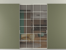 Перегородка Формато внутри проёма скрытое крепление в потолок 2 створки