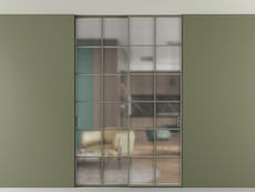 Перегородка Formato внутри проёма скрытое крепление в потолок 2 створки