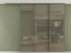 Перегородка Formato вдоль стены на потолок 3 створки с синхронным механизмом