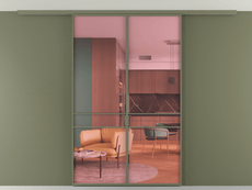 Перегородка Formato вдоль стены на потолок 2 створки