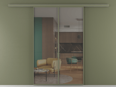 Перегородка Formato вдоль стены 2 створки