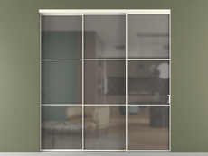 Перегородка Formato внутри проёма 3 створки с синхронным механизмом