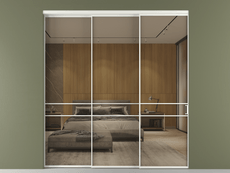 Перегородка Formato внутри проёма 3 створки с синхронным механизмом