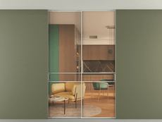 Перегородка Формато внутри проёма скрытое крепление в потолок 2 створки