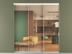 Перегородка Formato внутри проёма 3 створки с синхронным механизмом