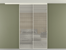 Перегородка Формато вдоль стены на потолок 2 створки с синхронным механизмом