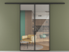 Перегородка Formato вдоль стены 2 створки