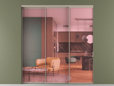 Перегородка Formato внутри проёма 3 створки с синхронным механизмом