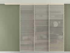 Перегородка Формато вдоль стены на потолок 3 створки с синхронным механизмом