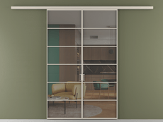 Перегородка Формато вдоль стены 2 створки