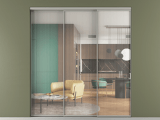 Перегородка Формато внутри проёма 3 створки с синхронным механизмом