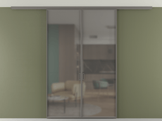 Перегородка Формато вдоль стены на потолок 2 створки