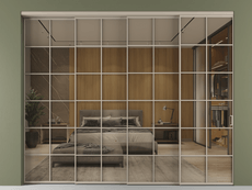 Перегородка Formato внутри проёма 4 створки с синхронным механизмом