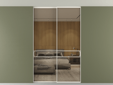 Перегородка Formato внутри проёма скрытое крепление в потолок 2 створки