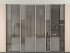 Перегородка Мозаик внутри проёма скрытое крепление в потолок 4 створки