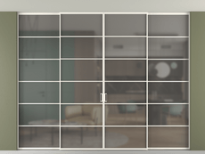 Перегородка Formato внутри проёма скрытое крепление в потолок 4 створки