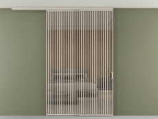 Перегородка Formato вдоль стены на потолок 2 створки с синхронным механизмом