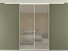 Перегородка Формато вдоль стены на потолок 2 створки