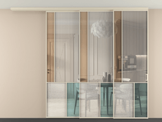 Перегородка Mosaic вдоль стены телескопик синхро 3