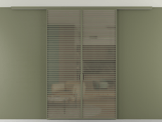 Перегородка Formato вдоль стены на потолок 2 створки